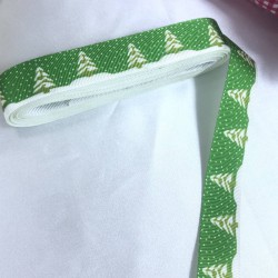 Yeniyıl 2023 Hediye Paketleme Kurdelesi Yeşil Beyaz &Ccedil;am Ağacı-YENI-1111