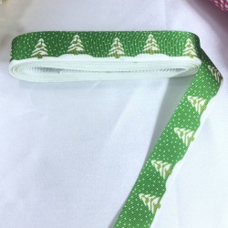 Yeniyıl 2023 Hediye Paketleme Kurdelesi Yeşil Beyaz &Ccedil;am Ağacı-YENI-1111