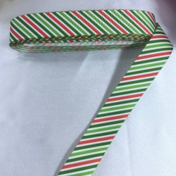 Yeniyıl 2023 Hediye Paketleme Kurdelesi Kırmızı Yeşil İnce &Ccedil;izgili-YENI-1124