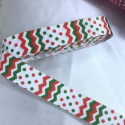 Yeniyıl 2023 Hediye Paketleme Kurdelesi Kırmızı Yeşil Noktalı-YENI-1127