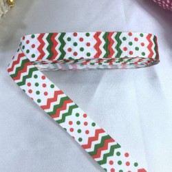 Yeniyıl 2023 Hediye Paketleme Kurdelesi Kırmızı Yeşil Noktalı-YENI-1127