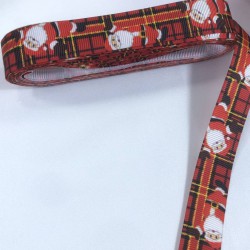 Yeniyıl 2023 Hediye Paketleme Kurdelesi Ekoseli Noel Baba-YENI-1186