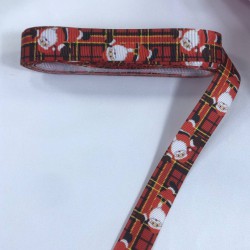 Yeniyıl 2023 Hediye Paketleme Kurdelesi Ekoseli Noel Baba-YENI-1186