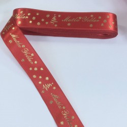 Yeniyıl 2023 Hediye Paketleme Kurdelesi Kırmızı Saten Mutlu Yıllar-YENI-1189
