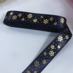 Yeniyıl 2023 Hediye Paketleme Kurdelesi Lacivert Saten Kartanesi-YENI-1195