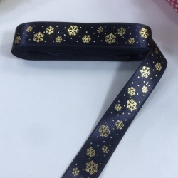 Yeniyıl 2023 Hediye Paketleme Kurdelesi Lacivert Saten Kartanesi-YENI-1195