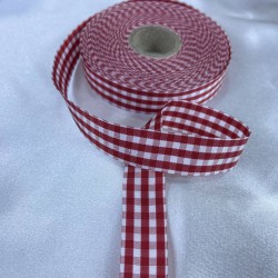 Hediye Paketleme Kurdelesi Kırmızı Beyaz Ekoseli Kurdele-YENI-1199