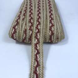 Bordo Pudra Hasır Detaylı Dekoratif Şerit-YENIHASIR-14