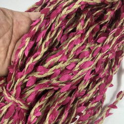 Fuşya Hasır Yaprak Şerit-YENIHASIR-21