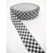 Siyah Beyaz Kareli Grogren Kurdele 4 cm 1 Metre-YENY-127