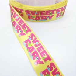Sweet Baby Yazılı Saten Kurdele 4 cm 1 Metre-YENY-131