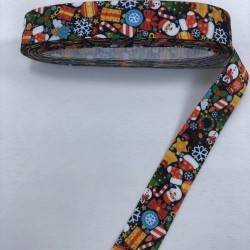 Renkli Noel Baba Desenli Grogren Kurdele-YILBASI-1000