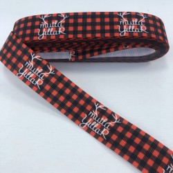 Mutlu Yıllar Ekose Desenli Grogren Kurdele-YILBASI-1007