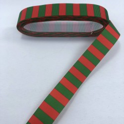 Renkli D&uuml;z &Ccedil;izgili Desenli Yılbaşı Grogren Kurdele-YILBASI-1020