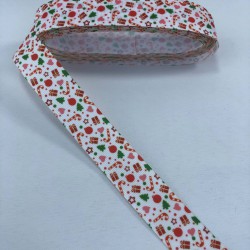 Beyaz Hediye Paketi Desenli Grogren Kurdele-YILBASI-1021