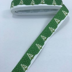 Yeşil &Ccedil;am Ağacı Desenli Yılbaşı Grogren Kurdele-YILBASI-1026