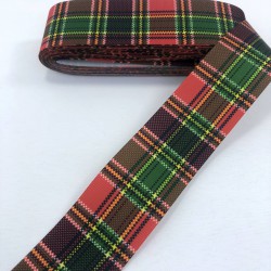 Yeşil Kırmızı Kare Desenli Grogren Kurdele-YILBASI-1028