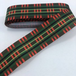 Yılbaşı Kırmızı Yeşil Desenli Grogren Kurdele-YILBASI-1030