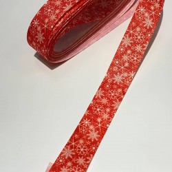 Yeniyıl Kırmızı Kar Tanesi Desenli Kurdele-YILBASI-1125