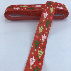 Yeşil Kırmızı Ağa&ccedil; Desenli Yılbaşı Kurdelesi-YILBASI-1157