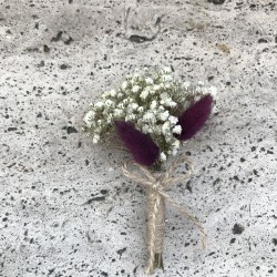 Mor Pamuk Otlu Cipsolu Damat Yaka Çiçeği-YKC-1004