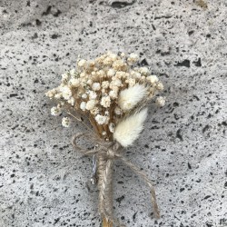 Krem Pamuk Otlu Cipsolu Damat Yaka Çiçeği-YKC-1005