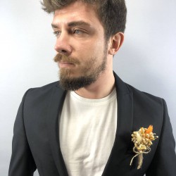 Turuncu Otlu Damat Yaka Çiçeği-YKC-1047