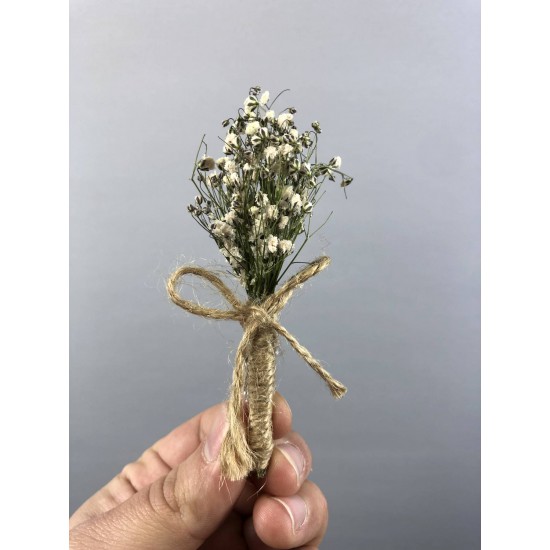 Beyaz Cipsolu Uzun Damat Yaka Çiçeği-YKC-1049