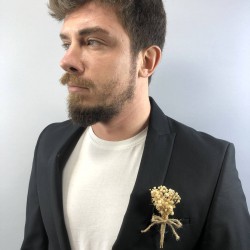 Krem Cipsolu Damat Yaka Çiçeği 1 Adet-YKC-1056