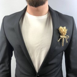 Krem Cipsolu Damat Yaka Çiçeği 1 Adet-YKC-1056