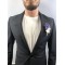 Mor Cipsolu Beyaz Çiçekli Damat Yaka Çiçeği-YKC-1061