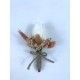 Beyaz Laleli Turuncu Pamuk Otlu Damat Yaka Çiçeği-YKC-1062