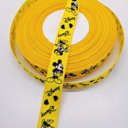 Sarı Micki Mause Desenli Grogren Kurdele 2 cm-YL-1005