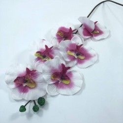 Fuşya Göbekli Beyaz Yapay Orkide Çiçeği-YPC-116