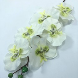 Sarı Göbekli Beyaz Yapay Orkide Çiçeği-YPC-117