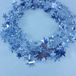 Gümüş Işıltılı Yıldız Desenli Süsleme Paketleme Dekoratif Tel Şerit 7 Metre-YPC-258