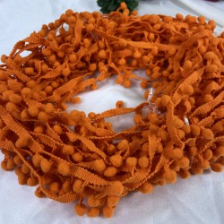 Turuncu Süsleme Sıralı Ponpon Şerit -YPPS-1006