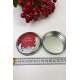 Yuvarlak Gümüş Teneke Kutu Kırmızı Merry Chirstmas Baskılı-YSUS-1006