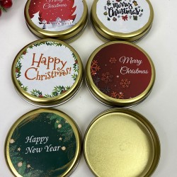Gold Rengi Yılbaşı Hediyelik Teneke Kutu 5 Li Set-YSUS-1016