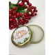 Teneke Mum Gold Yuvarlak Happy Christmas Baskılı-YSUS-1021