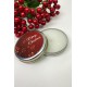 Hediyelik Teneke Mum Gümüş Yuvarlak Kırmızı Merry Christmas Baskılı-YSUS-1027