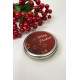 Hediyelik Teneke Mum Gümüş Yuvarlak Kırmızı Merry Christmas Baskılı-YSUS-1027