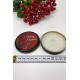 Hediyelik Teneke Mum Siyah Yuvarlak Kırmızı Merry Christmas Çiçekli Baskılı-YSUS-1028