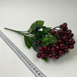 Dekoratif Yapay Çiçek Bordo Kokina Demeti 1 Demet Yapay Bitki 7 Kafalı-YSUS-1036