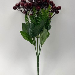 Dekoratif Yapay Çiçek Bordo Kokina Demeti 1 Demet Yapay Bitki 7 Kafalı-YSUS-1036
