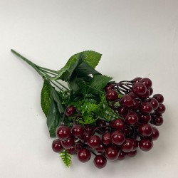 Dekoratif Yapay Çiçek Bordo Kokina Demeti 1 Demet Yapay Bitki 7 Kafalı-YSUS-1036