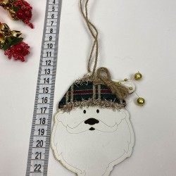 Yılbaşı Ahşap Ağaç Süsü Noel Baba Baskılı 5 Adet-YSUS-1046