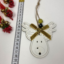 Yılbaşı Ahşap Ağaç Süsü Geyik Baskılı 5 Adet-YSUS-1048