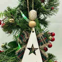 Yeniyıl Ağaç Süsü Ağaç Baskılı 5 Adet-YSUS-1049