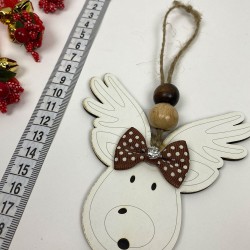 Yeniyıl Ağaç Süsü Naturel Geyik Baskılı 5 Adet-YSUS-1050